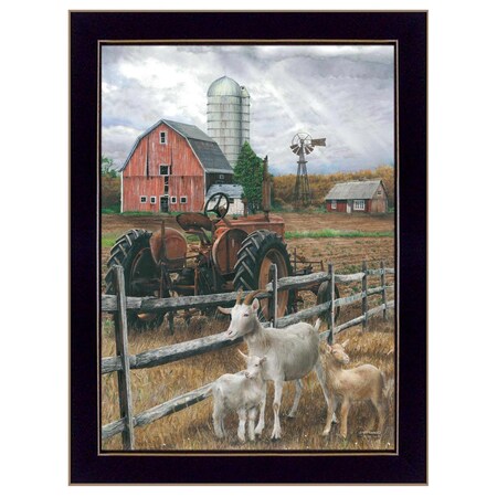 Homeroots The Old Tractor 1 Black Framed Print Wall Art 416124