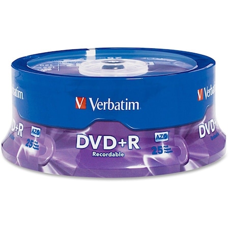 Verbatim Americas Verbatim AZO DVD+R 4.7GB 16X with Branded Surface - 25pk Spindle - 2 Hour Maximum Recording Time 95033