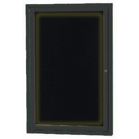 Aarco Illuminated Outdoor Enclosed Directory w/ Al Frame, Powder Coated Black, 24''Hx18''W OADC2418IBK