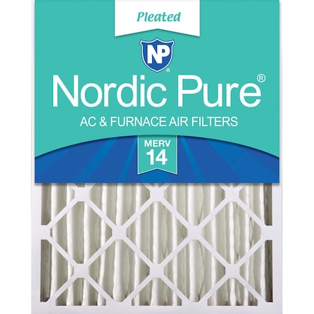 Nordic Pure 24x24x4 Pleated Air Filter, High Capacity, Electrostatically Charged Synthetic Media, MERV 14 24x24x4M14-1