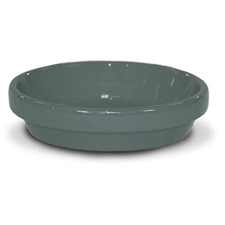 Balcony Beyond 7.75 x 1.75 in. Powder Coated Ceramic Saucer, Gray, 10PK BA3245087