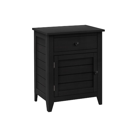 Monarch Specialties Accent Table, Nightstand, Storage, Black Veneer, Transitional I 3951