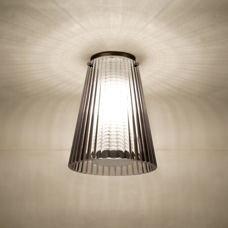 Besa Lighting Dion Ceiling, Smoke Shade, Bronze Finish, 1x9W LED DIONSMC-LED-BR