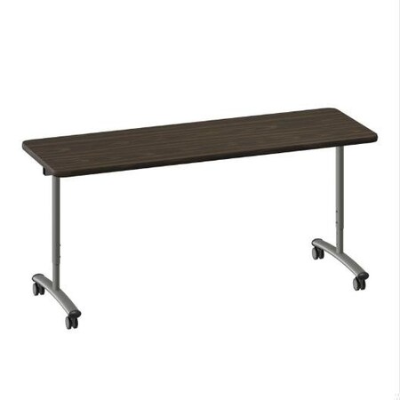 Correll Rectangle Premium Sit To Stand HPL Flip Top Table, 72 in W, 28 in to 38 in H, Particleboard Top FTS3072-01-14-01