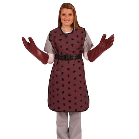 Jorgensen Laboratories X-ray Apron w/ Hook and loop Tie, Royal Blue with White Paws, Small, 34" length J0676WA