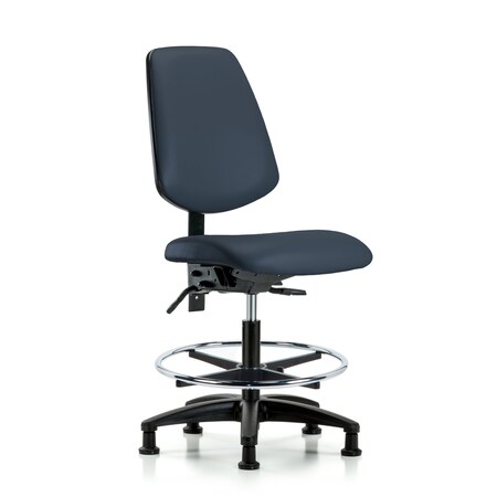 Blue Ridge Ergonomics Medium Bench Chair No Arms, 22" to 29" Height, Vinyl, Imperial Blue BR-VMBCH-MB-RG-T1-A0-CF-RG-8582