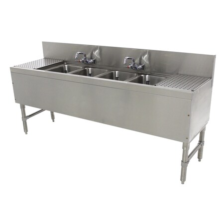 Advance Tabco Prestige Underbar Sink Unit 4-compartment 72 in.W x 20 in.D x 36 in.H PRB-19-64C