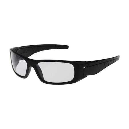 Bouton Optical Full Frame Safety Glasses with Black Frame, Clear Lens and Anti-Scratch / Anti-Fog Coating 250-53-0020