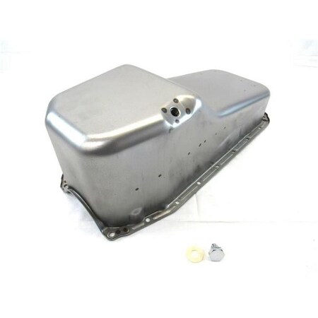 Bous Performance Steel Stock Oil Pan with Passenger Side Dipstick for 1980-1985 SB Chevy 283-350 V8, Raw E44022