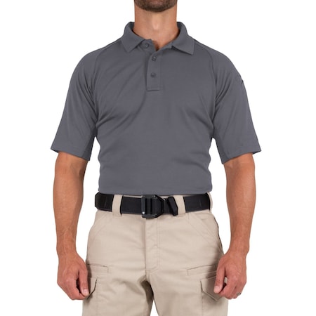 First Tactical PERFORMANCE POLO SHORT SLEEVE, 100% Polyester, Button, 1 Pocket(s), Wolf Gray, S 112509