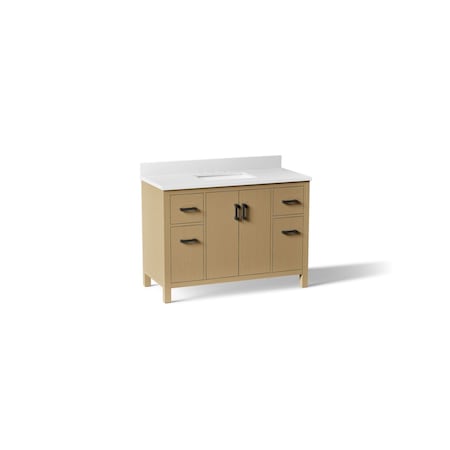 Kohler Kresla 48" bathroom vanity cabinet with sink and quartz top 40640-BD1-WEK