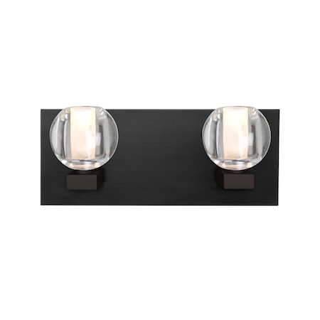 Besa Lighting Besa, Boca Vanity, Clear, Black Finish, 2x40W G9 base 2WF-BOCACL-BK