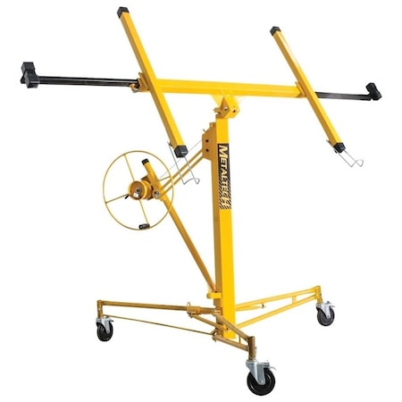 Metaltech Jobsite Series Drywall and Panel Lift, 150 lb, Steel, Yellow, 48.4 in L, 57.9 in W, 57 in H I-IDPL