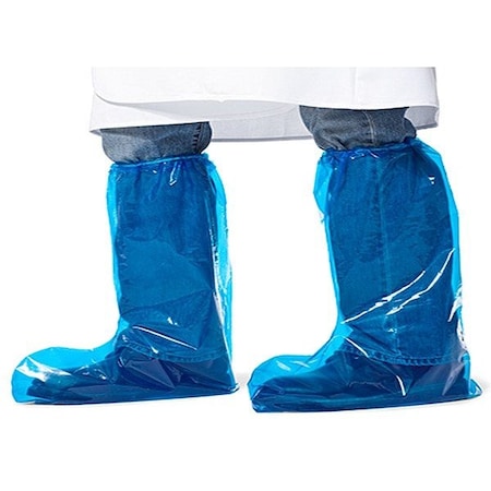 Polyco VR Shoe Covers, Polyolefin, Blue, Slip Resistant Sole: Yes , L 49551