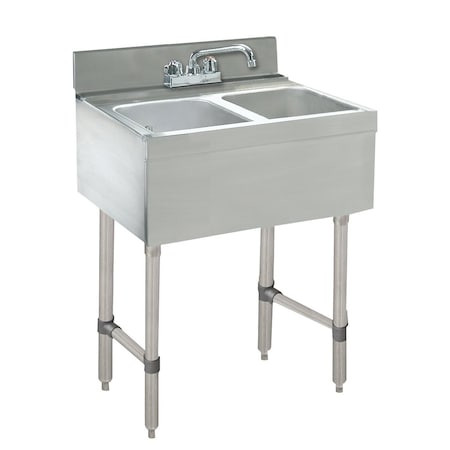 Advance Tabco Underbar Basics Sink Unit 2-compartment 24 in.W x 21 in.D x 33 in.H overall CRB-22C