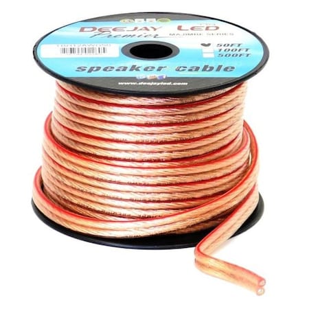 Deejay Led 50-Foot 2-Conductor 12 Gauge Stranded Thick Speaker Hookup Cable TBH12AWG50