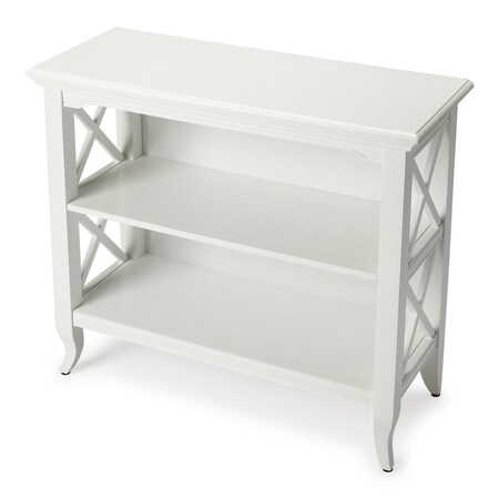Homeroots 30" White Wood Two Tier Bookcase 389557