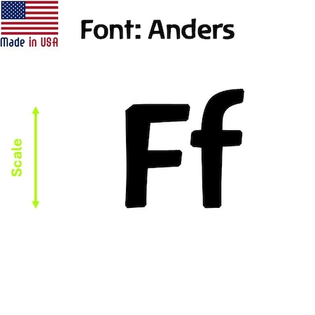 Aacc Self-Adhesive Vinyl Letter: F, Scale: 16 cm. Color: Black Font: Anders by, 12PK AACC-Anders-UF-Black-M16x12