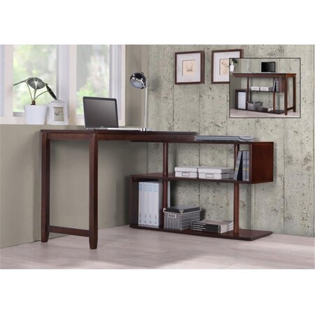 Fixturesfirst Virginia II Swing Out Desk, Classic Espresso FI329257