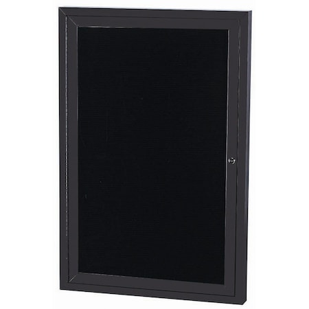 Aarco Outdoor Enclosed Directory w/ Al Frame, Powder Coated Black, Letter Panel is Black Vinyl, 48''Hx36''W OADC4836BK