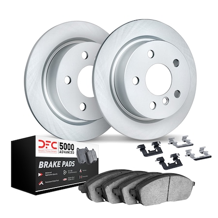 Dynamic Friction Co DFC Hi-Carbon Rotors w/5000 Brake Pads & HW Kit 9512-63210