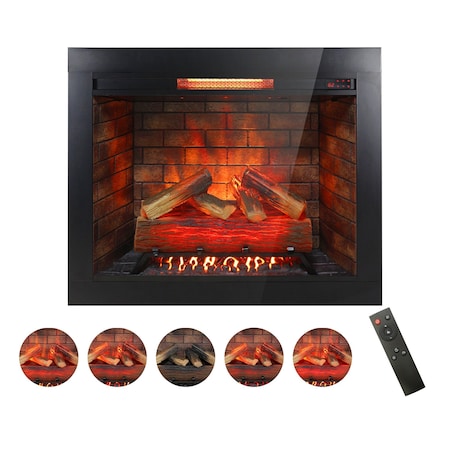 Edendirect 33 inch Infrared Electric Fireplace with Removable Trim kit Insert, Touch Panel Home Decor Heater ZR-W1769P252988