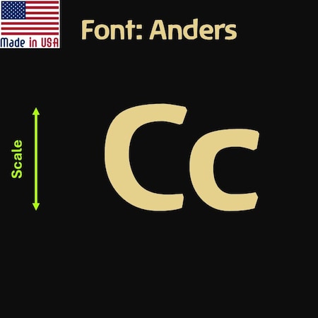 Aacc Self-Adhesive Vinyl Letter: C, Scale: 14 in. Color: Gold Font: Anders by AACC-Anders-UC-Gold-I14x1