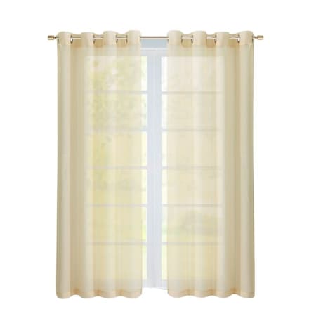 Homeroots Set of Two 84"  Beige Solid Modern Window Panels, 2PK 473389