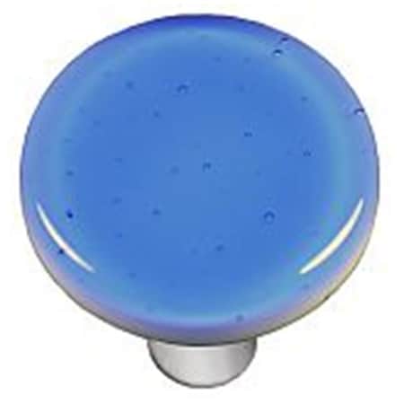 Towels Usa Light Sky Blue Round Glass Cabinet Knob - Aluminum Post TO2756279