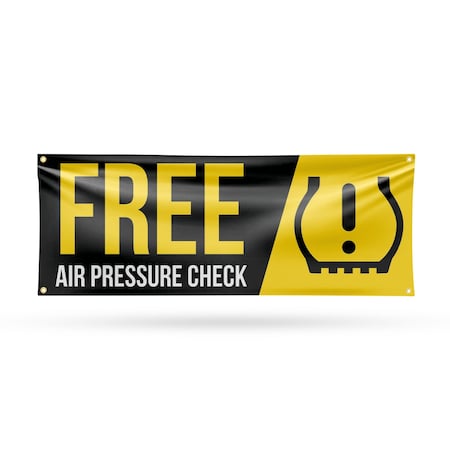 Signmission Free Air Pressure Check, 18 Inch x 48 Inch, Vinyl Banner B-30641
