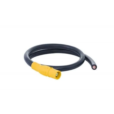 Power Assemblies Type W Pigtail 400A 4/0 AWG Series 16 Male Camlock to Blunt 3 ft, Yellow 40TW16003MBY