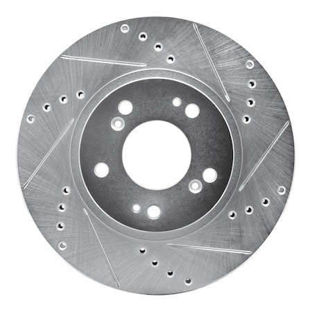 Dynamic Friction Co DFC Brake Rotor - Drilled and Slotted - Silver 631-72059R