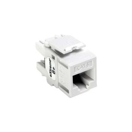 Leviton 1-Port Mod Jack 110 8W8P Utp, T568A/B Cat6 Quickport, Extreme 6+ White 61110-RW6