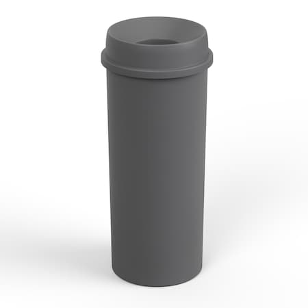 Regal Altair 22 Gallon Round Plastic Gray Wastebasket with Funnel-Top Lid, Heavy-Duty HDPE ZR-TC-500-22RND-GRY+LD-510