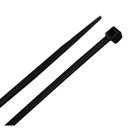 Soundwave Cable Tie, 6 in L, Black, PA 6.6, 40 lb Strength, 100 PK SO1680437