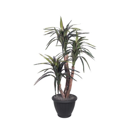 Vickerman 4 ft. Marginata Extra Full in Gray Pot Plant, Dark Green TXX1140-RG