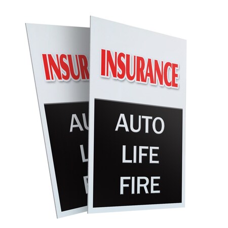 Signmission Insurance Auto Life Fire, Plastic Signs Only 24 Inch x 36 Inch, Corrugated Plastic, 2PK CSB-2436-2PACK-Insurance Auto Life Fire