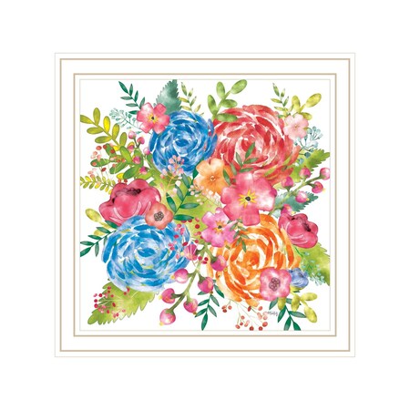 Homeroots Spring Floral White Framed Print Wall Art 529911