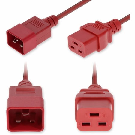 Add-On 6FT C20 MALE TO C19 FEMALE P-LOCK COMPATIBLE INDUSTRIAL GRADE TEMP 12 AWG 250V A ADD-C202C19PI12G6FRD