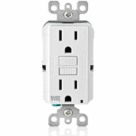 Leviton Self-Test GFCI Receptacle, Weather Resistant Duplex, 15 Amp, 125 Volt, 5-15R NEMA GFWR1-W