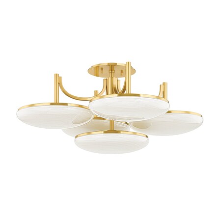 Hudson Valley Lighting Bregman 5 Light Semi Flush 30.75 In. Aged Brass 2005-AGB