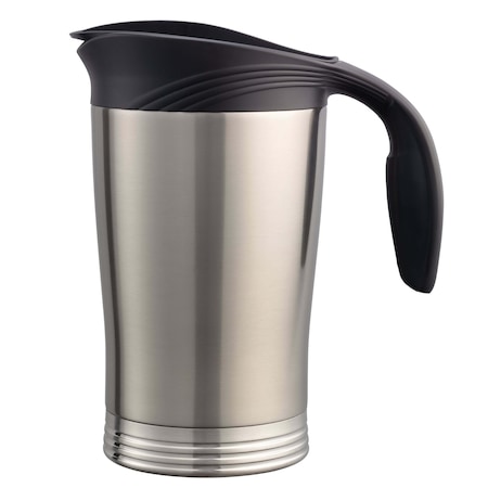 Service Ideas ErgoServ Vacuum Pitcher with Lid, Stainless Steel, 1.9 Liter, Brushed 10-00009-010