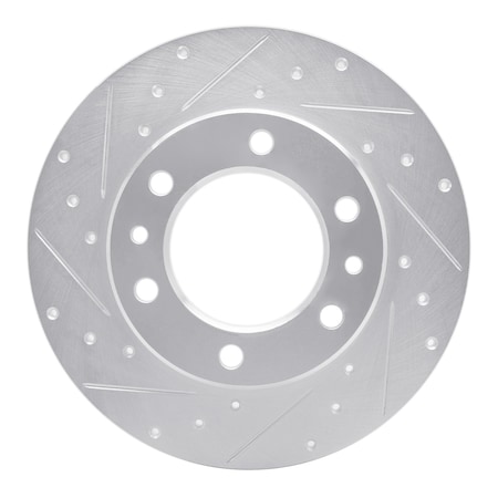 Dynamic Friction Co DFC Brake Rotor - Drilled and Slotted - Silver 631-76095L