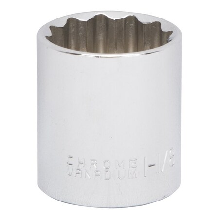 Vulcan Drive Socket, 1-1/8 in Socket, 1/2 in Drive, 12-Point, Chrome Vanadium Steel, Chrome, MT6521736 MT6521736