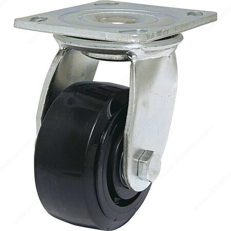 Richelieu Industrial Black Phenolic Casters, Swivel Without Brake, with Plate, Black F26819