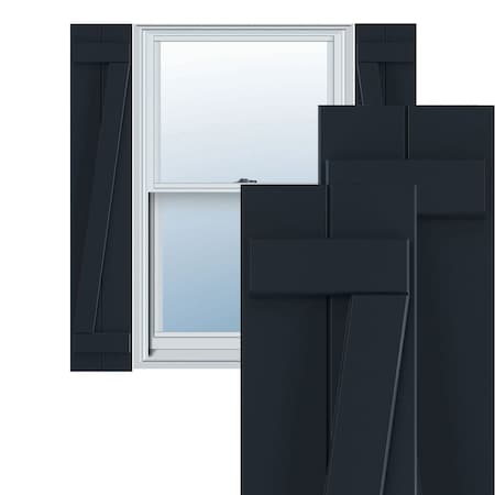 Ekena Millwork True Fit PVC Two Board Joined Board-n-Batten Shutters w/Z-Bar, Starless Night Blue, 10 3/4W x 39H, PR TFP102BBF11X039OB