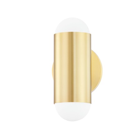 Mitzi Kira 2 Light Wall Sconce 11.25 In. Aged Brass H484102-AGB