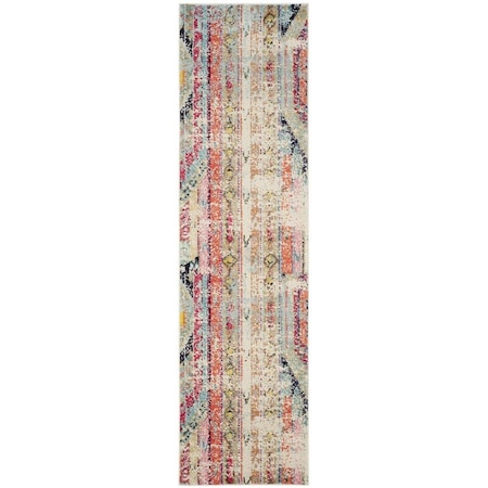 Flowers First 2 ft. 2 in. x 14 ft. Monaco Power Loomed Runner Rug, Multi Color FL1868207