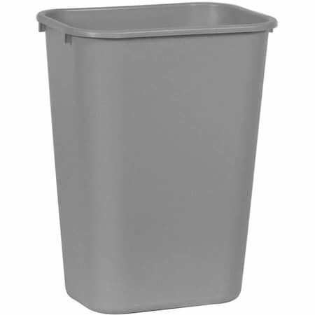Rubbermaid Commercial Deskside 10 gal Rectangular Indoor Plastic Can, Gray, None, Plastic, 11 in FG295700GRAY