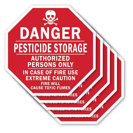 Signmission Danger Pesticide Storage Authorized, 10 inch X 10 inch, Aluminum Metal Signs, 5PK OC-A-5Pack-10-45